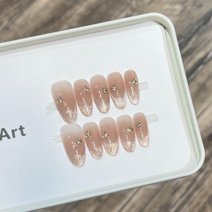 Elegant Glitter-Accent Press-On Nail Set Kalsten