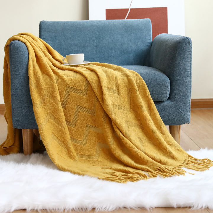 Cozy Textured Throw Blanket Kalsten