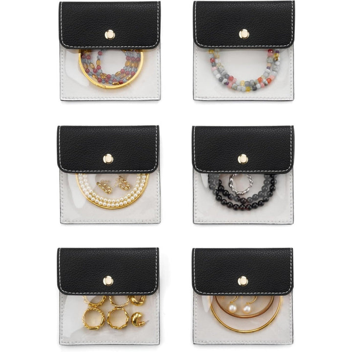 Jewelry storage bag made of high-quality material with transparent compartments Kalsten