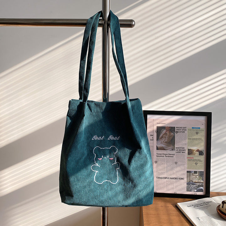 Cute Cartoon Bear Canvas Tote