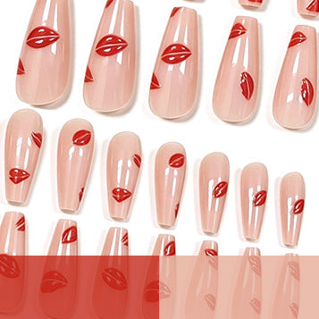 Glossy Almond-Shaped Nail Art Enhancements Kalsten