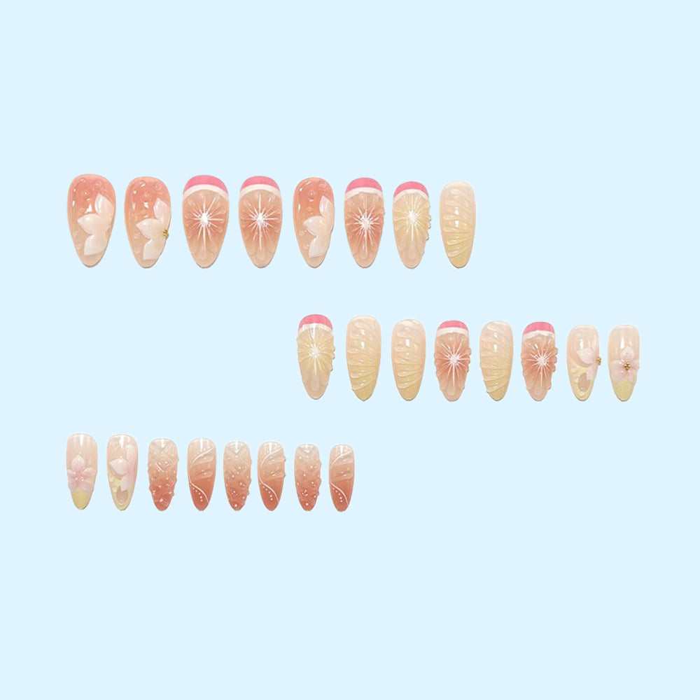 Artificial nails with 3D flower and fruit designs Kalsten