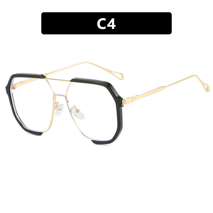 Ladies extravagant sunglasses in hexagonal design with transparent frame Kalsten