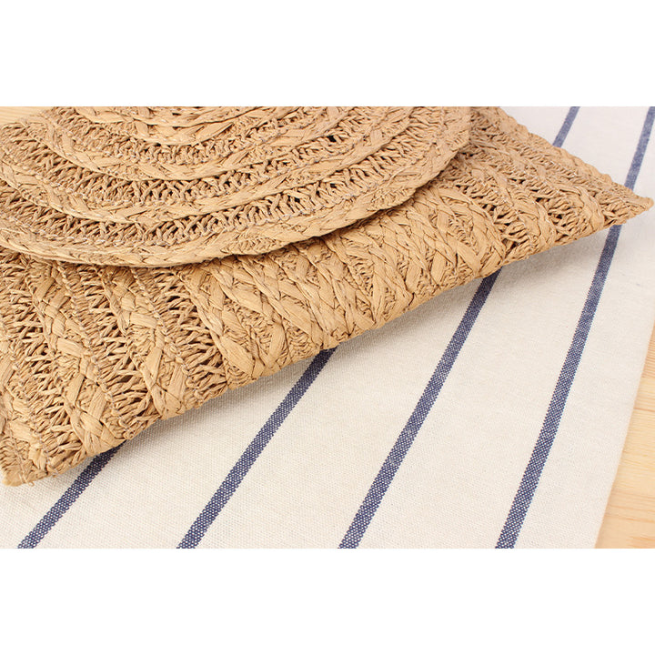 Shoulder bag made of high-quality woven natural material with elegant wave pattern Kalsten