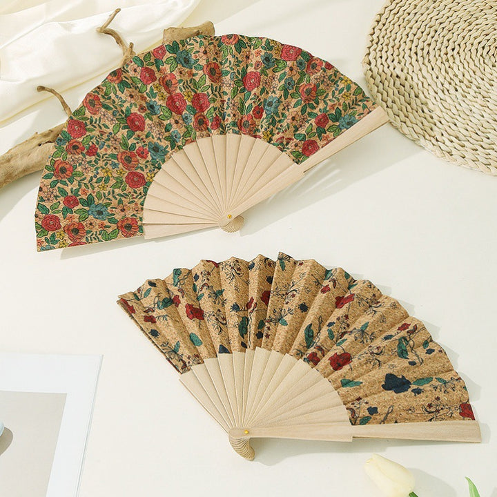 Women's handmade fan with floral motifs Kalsten