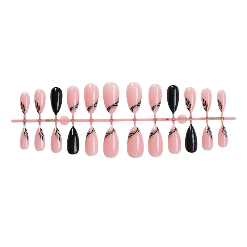 Decorative Press-On Nail Set with Elegant Designs Kalsten