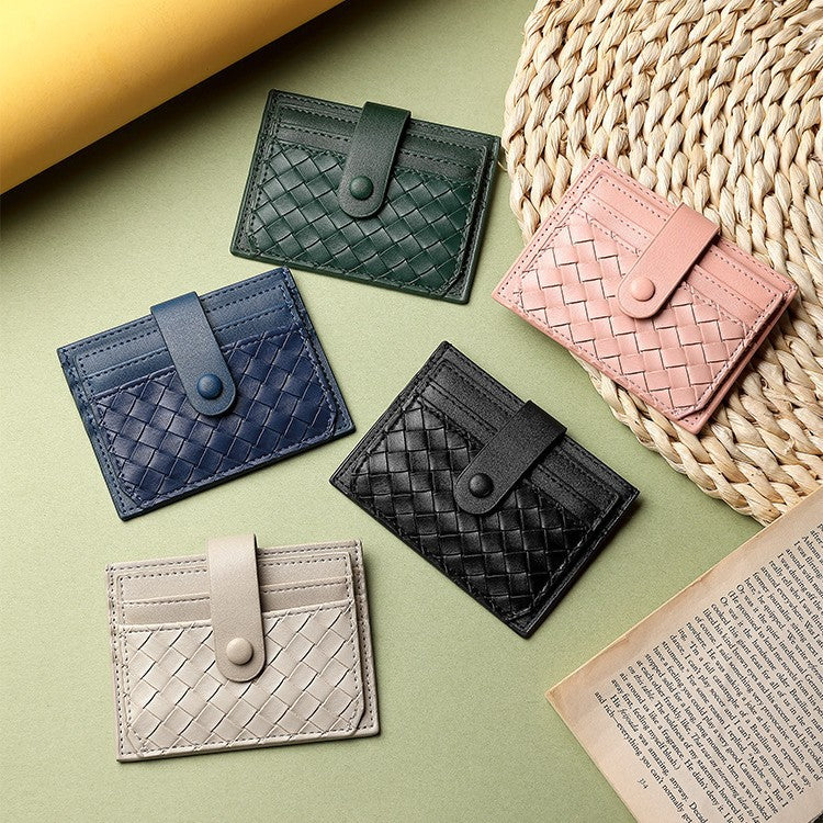 Braided Leather Card Holder Wallet Kalsten