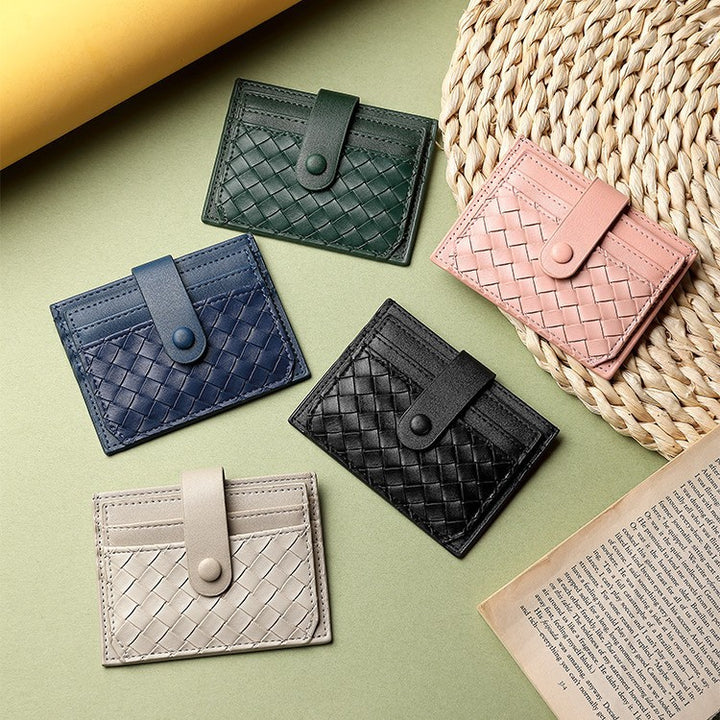 Braided Leather Card Holder Wallet Kalsten
