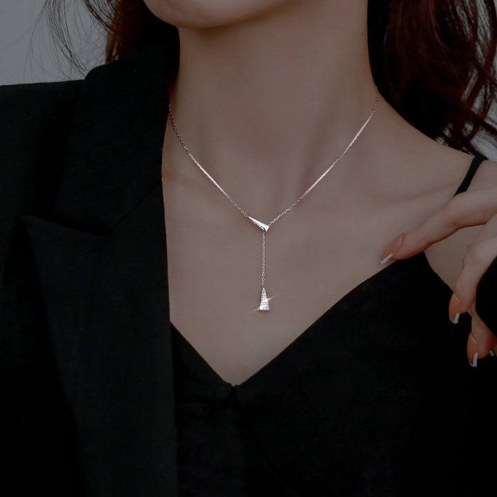 Modern Geometric Drop Necklace Kalsten