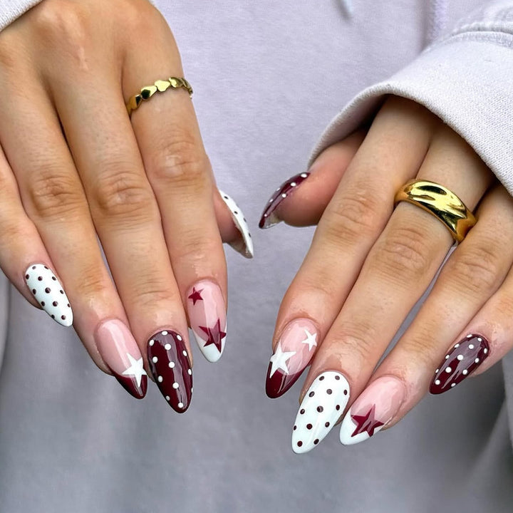 Elegant artificial nails with floral and geometric accents Kalsten