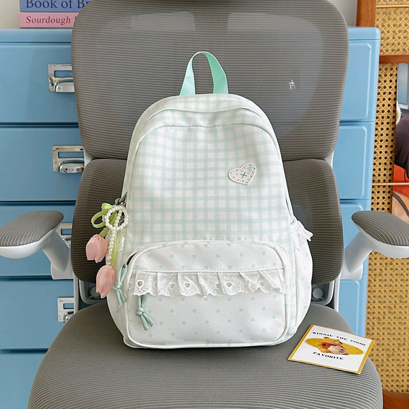 Trendy Plaid Pattern Backpack