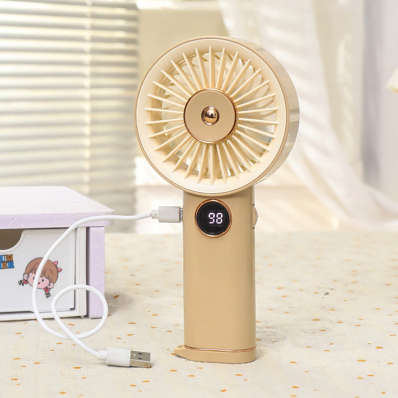 Women's Portable Hand Fan with USB Charging Function and Variable Speed Control Kalsten