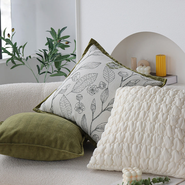 Square decorative cushion cover with textured chenille surface and concealed zipper Kalsten