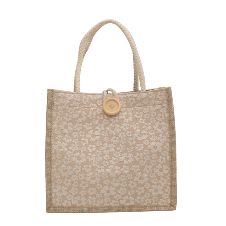 Floral Print Handheld Tote Bag