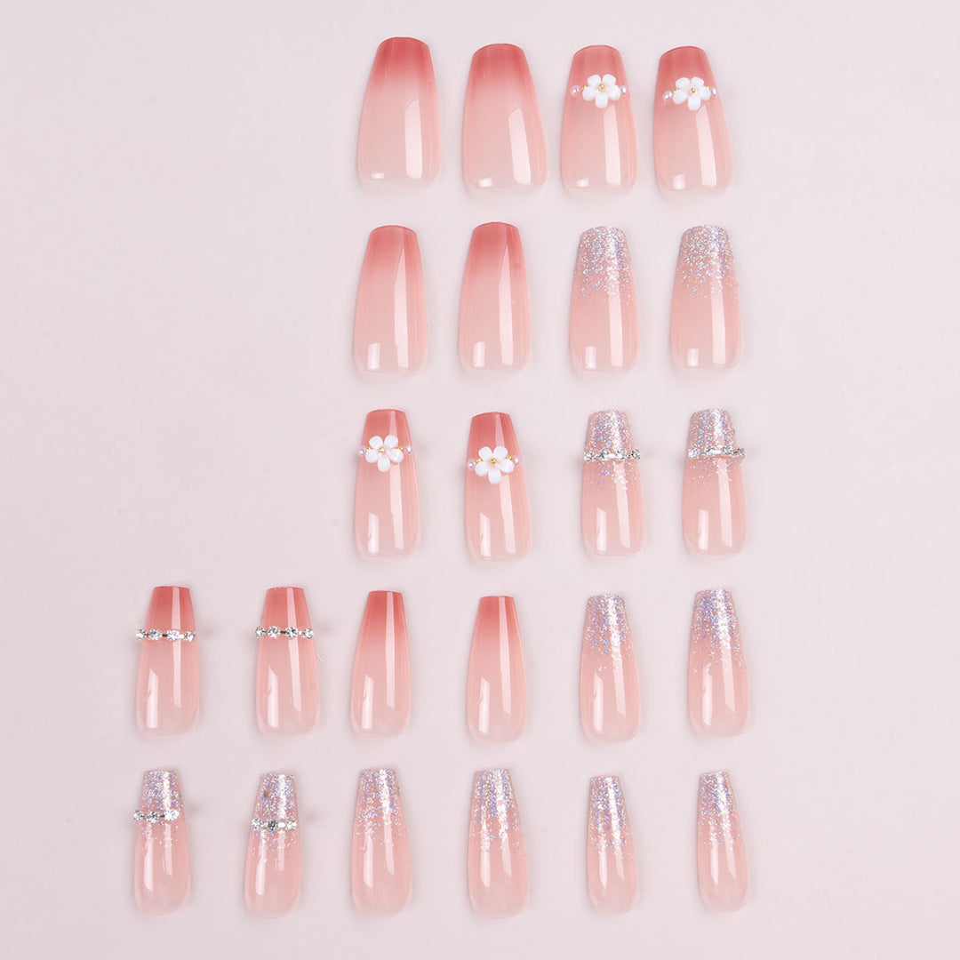 Decorative Floral Press-On Nail Art Set