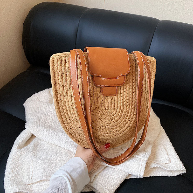 Fashionable and Handcrafted Basket Bag with Leather Accents Kalsten