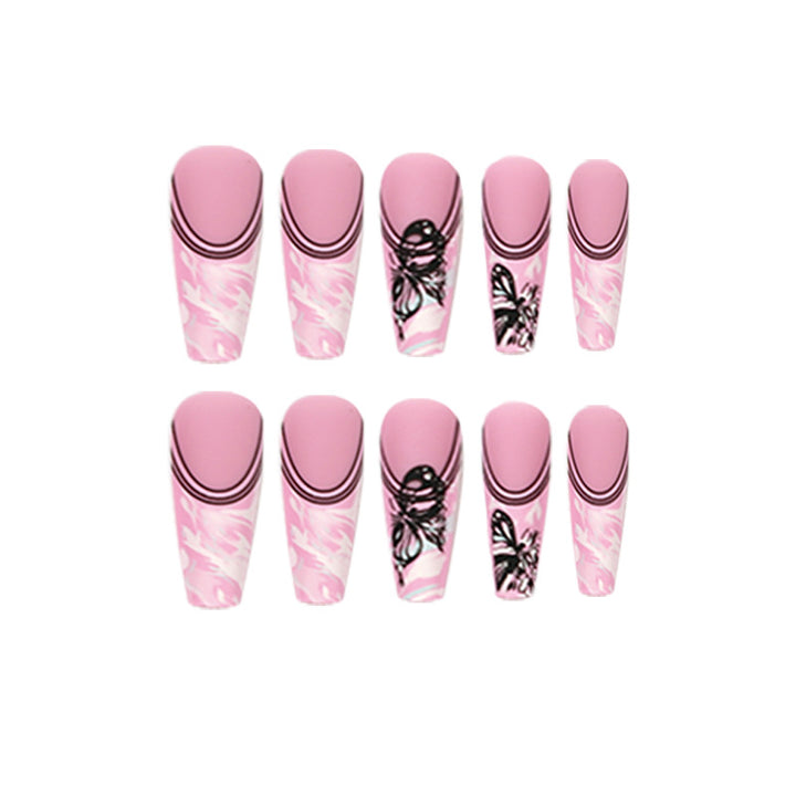 Artificial nail art with delicate butterfly designs Kalsten