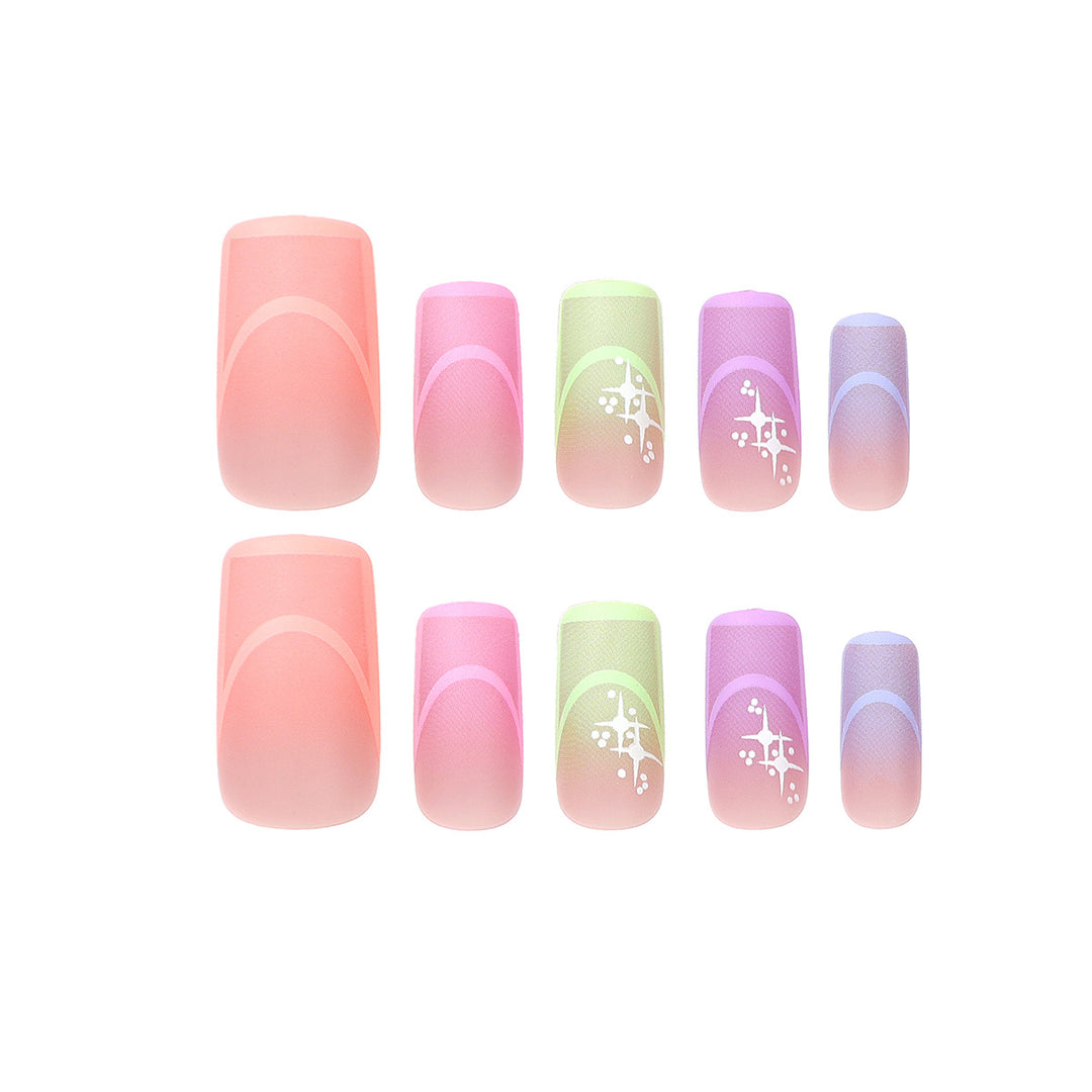 Artful nail extensions in modern design with geometric decorations Kalsten