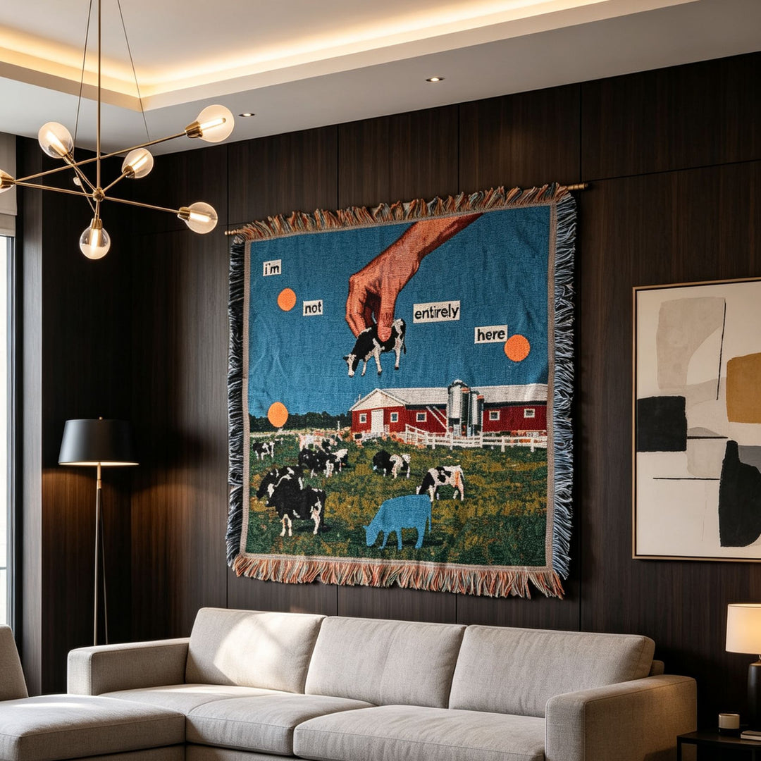 Artistic Farm-Themed Tapestry Blanket