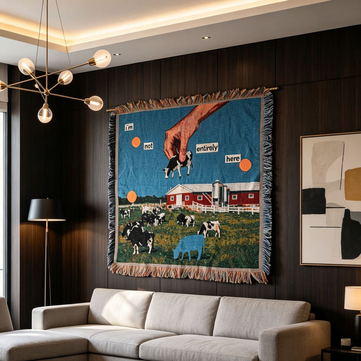 Artistic Farm-Themed Tapestry Blanket