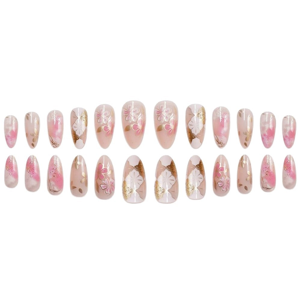 Floral Embellished Press-On Nail Art Kalsten