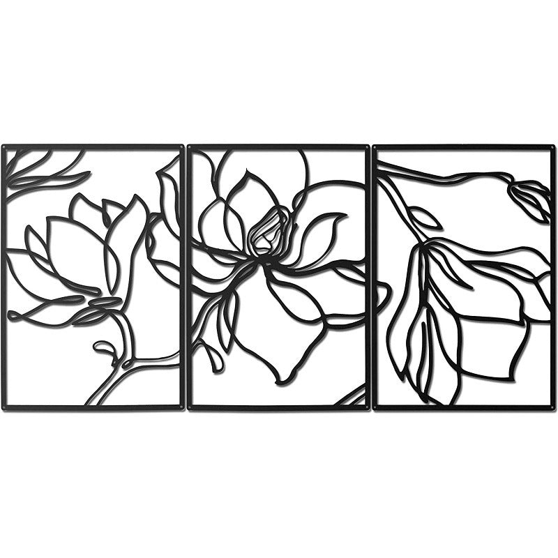 Elegant Floral Wall Art Sculpture Set Kalsten
