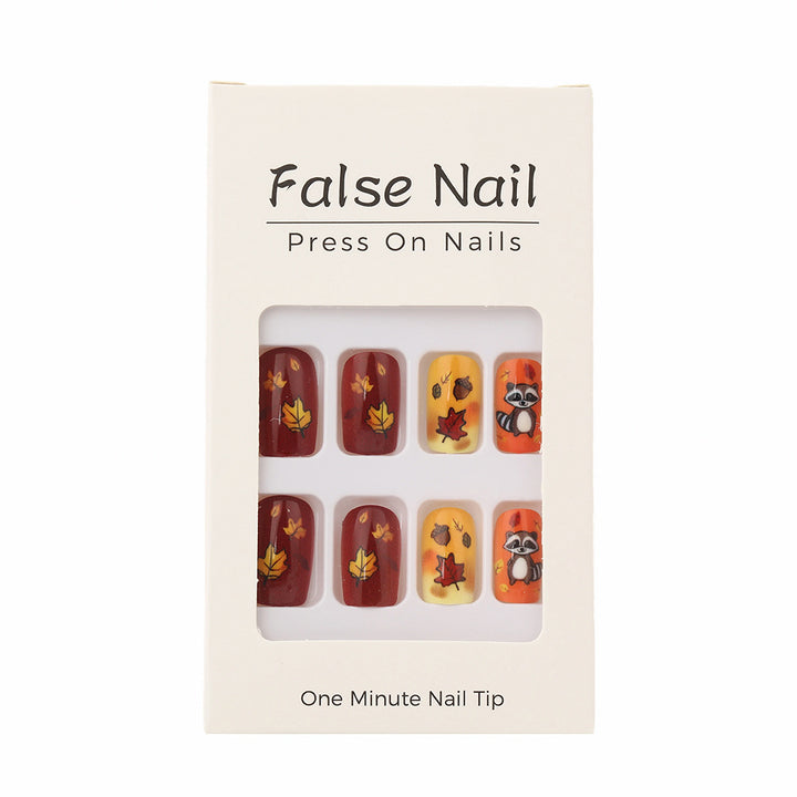 Artificial nails with autumnal animal and leaf patterns Kalsten