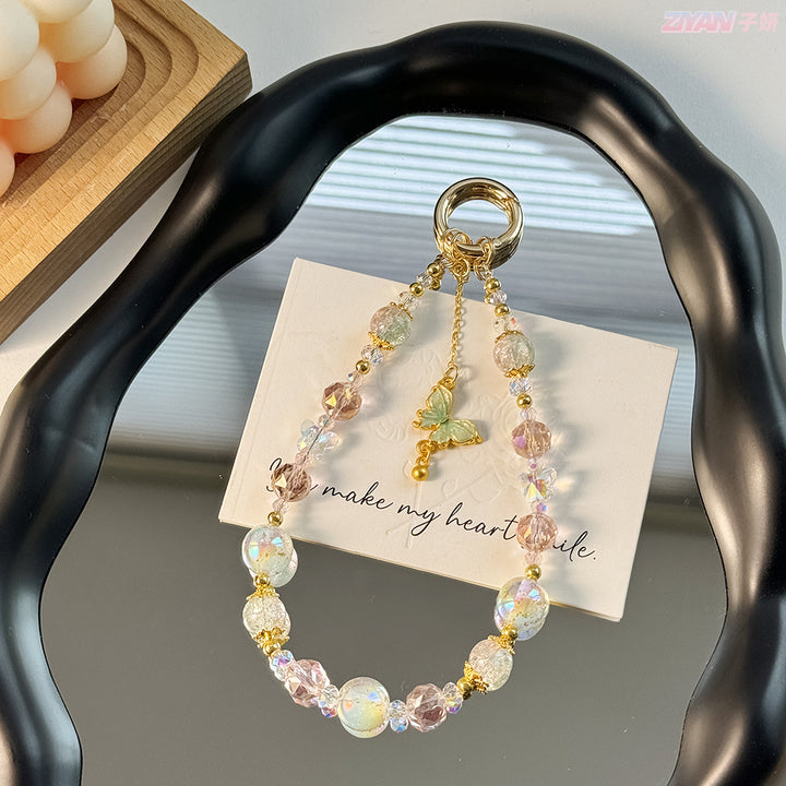 Elegant Butterfly Charm Beaded Keychain Kalsten