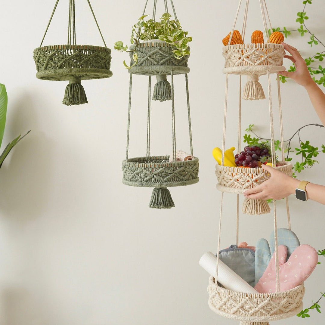 Multi-Tiered Macrame Hanging Storage Kalsten