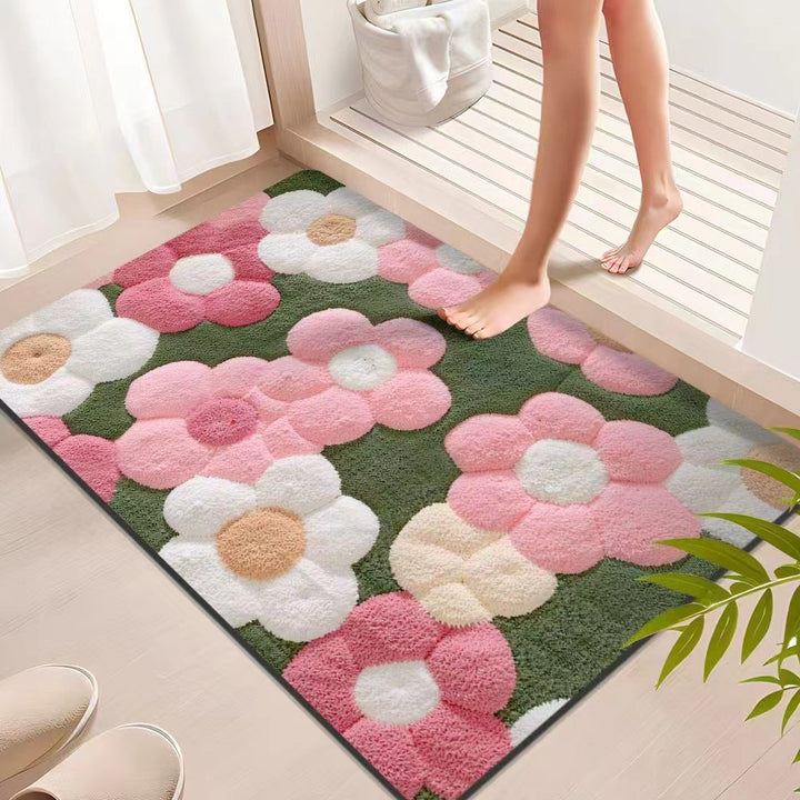 Floral Textured Indoor Mat Kalsten
