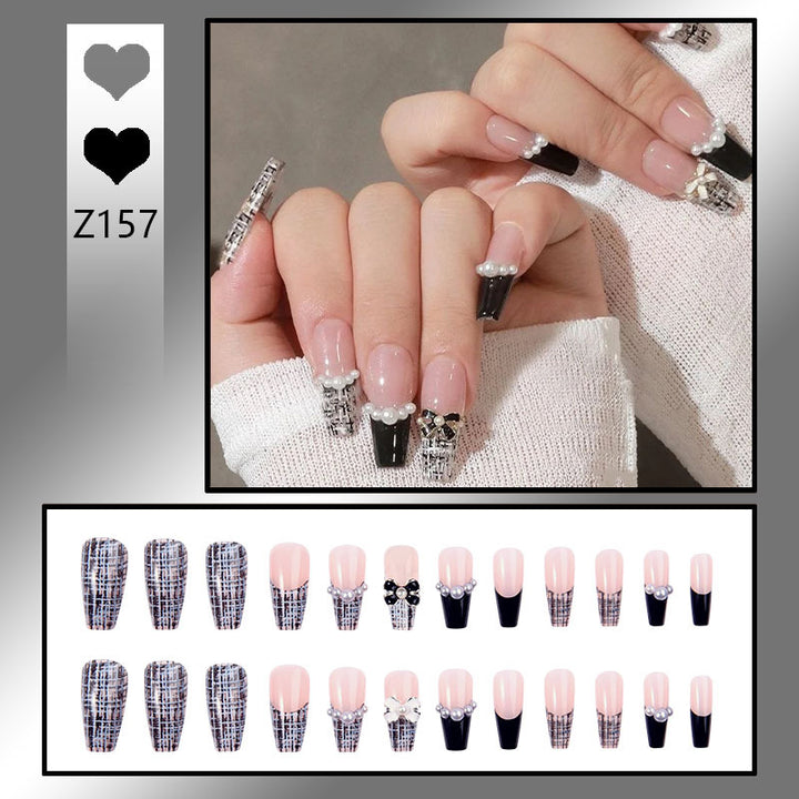 Elegant Rhinestone-Embellished Press-On Nails