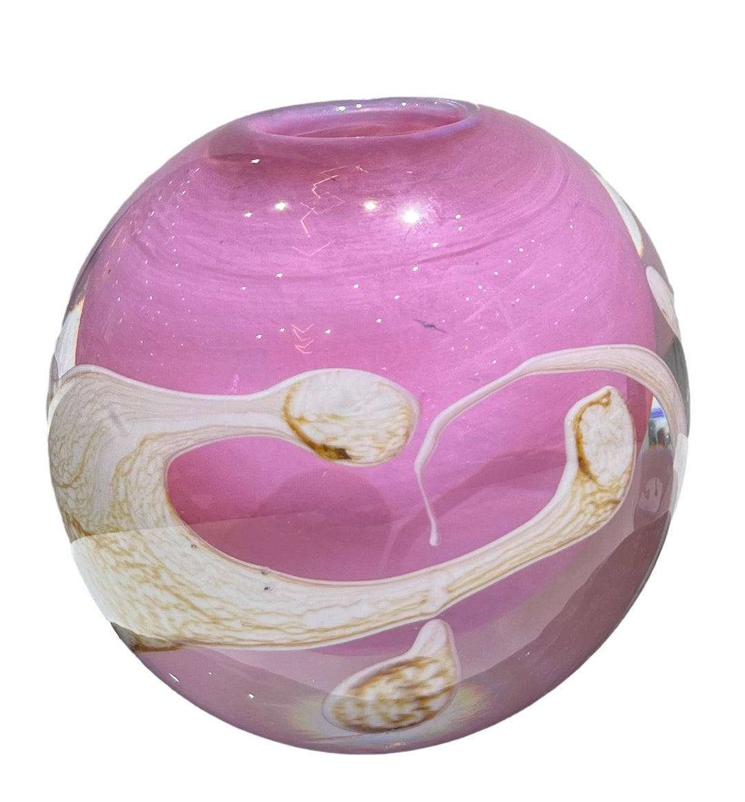 Handblown Encased-Glass Bud Vase with Sculptural Petal Inclusions Kalsten