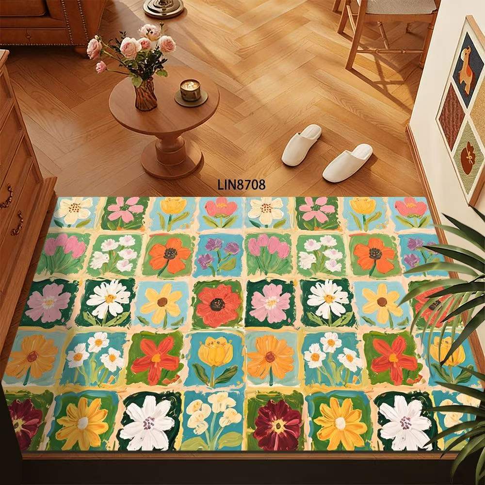 Floral Pattern Decorative Floor Mat Kalsten