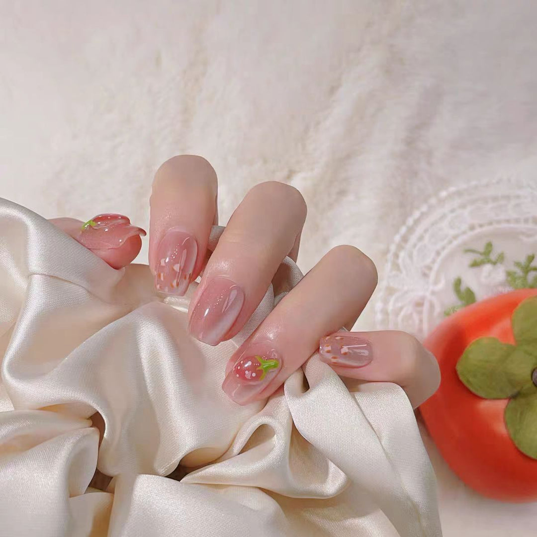 Elegant Press-On Nail Set with Glossy Finish Kalsten