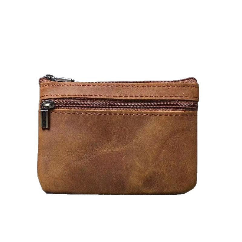 Compact Leather Zippered Coin Pouch Kalsten