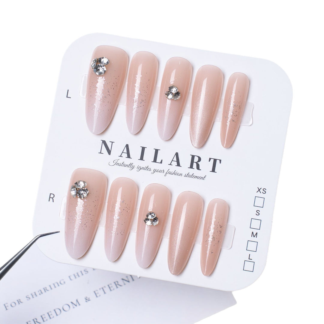 Glamorous Rhinestone-Embellished Press-On Nails Kalsten 1787394764