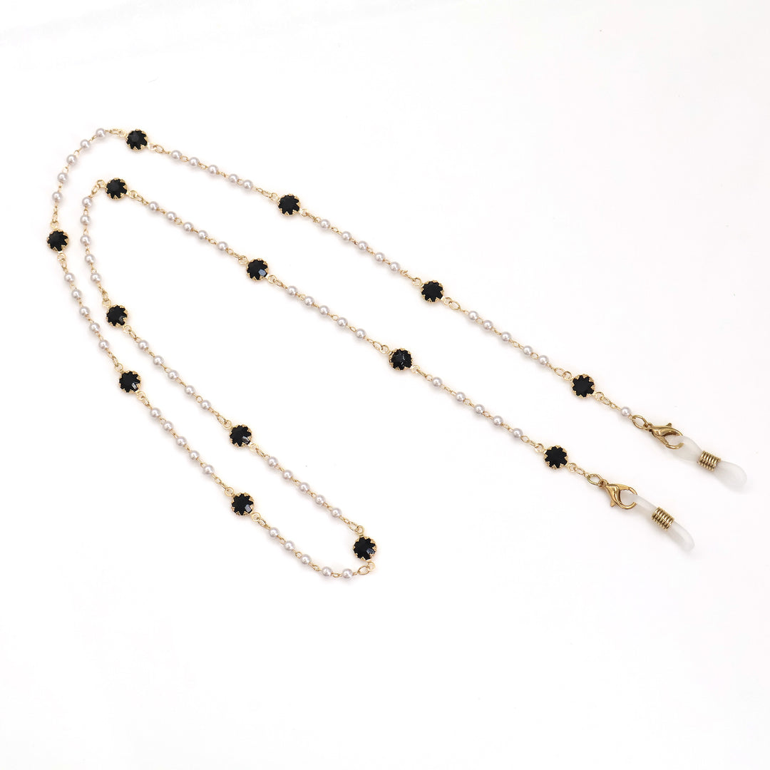 Elegant Pearl and Crystal Eyewear Chain Kalsten