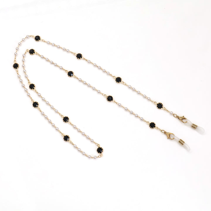 Elegant Pearl and Crystal Eyewear Chain Kalsten