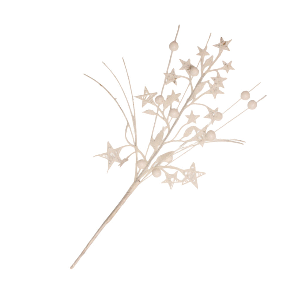 Unisex decorative deco branch with star and berry appliqués, flexible branch structure Kalsten