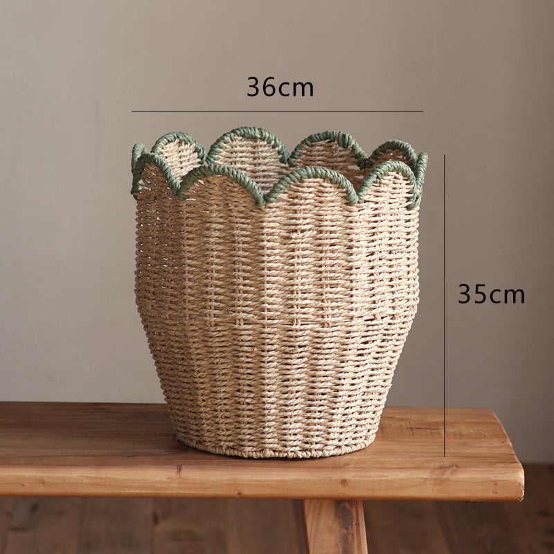 Stylish storage basket with wave edge Kalsten