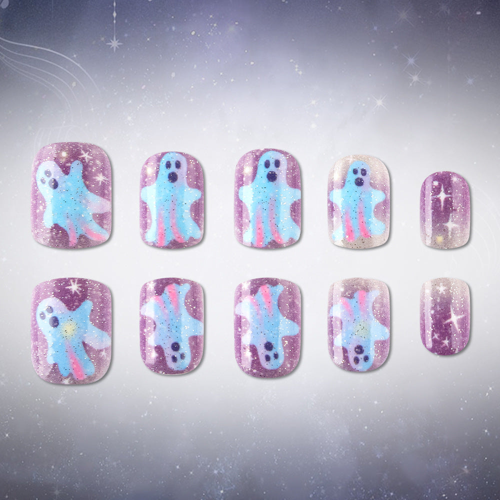 Artistic Ghost-Themed Press-On Nails Kalsten