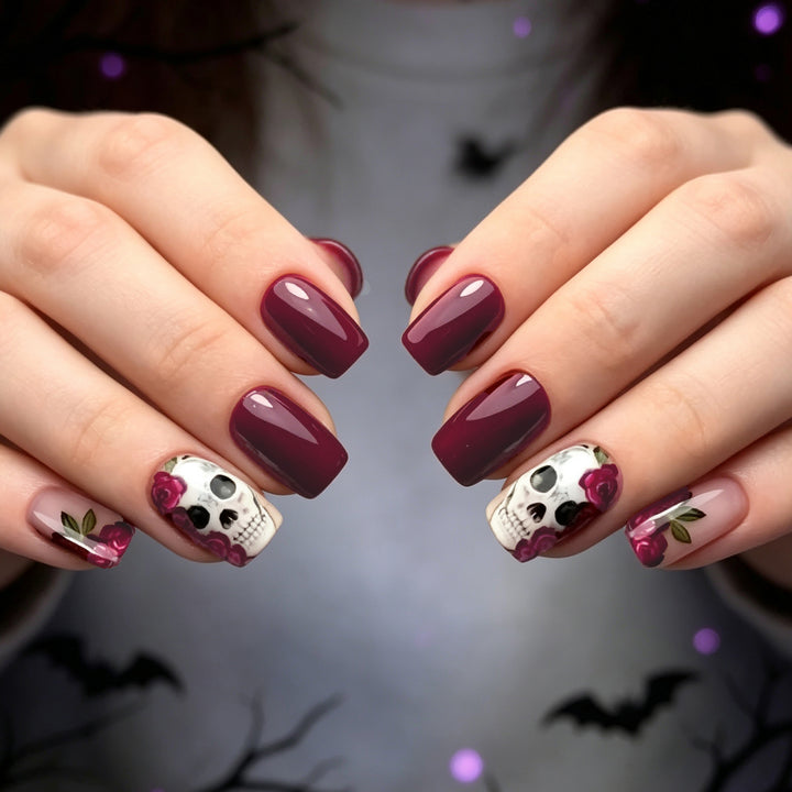 Artistic Skull Nail Art Design Kalsten