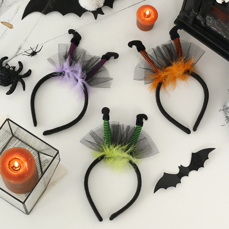 Headband with green Halloween motif
