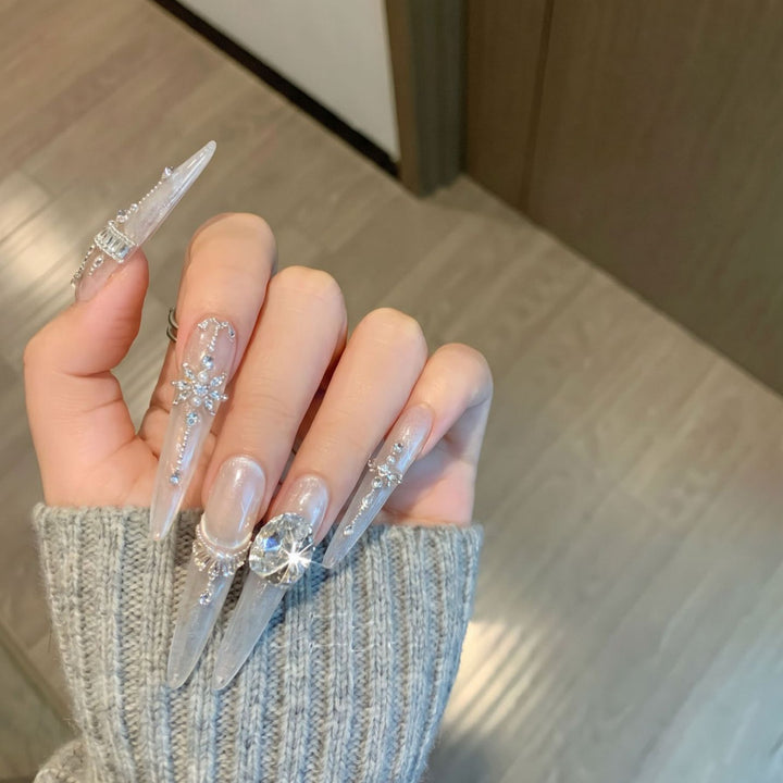 Premium Rhinestone-Embellished Press-On Nail Set Kalsten