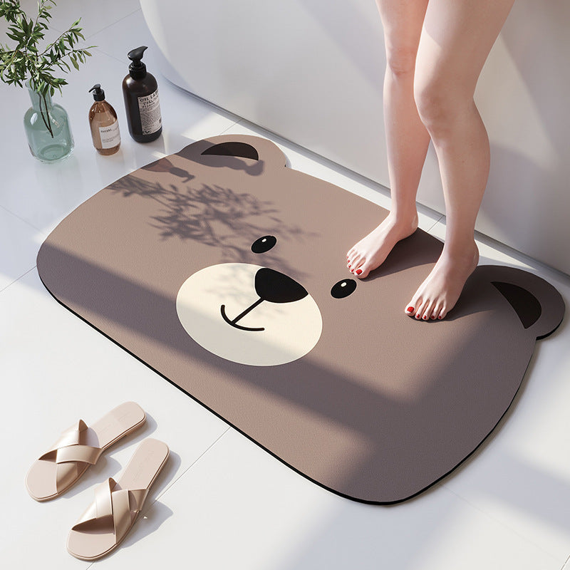 Cartoon Beer-Theme Soft Bath Mat