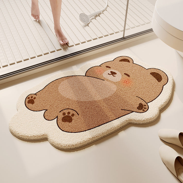 Cute Cow-Themed Bath Mat