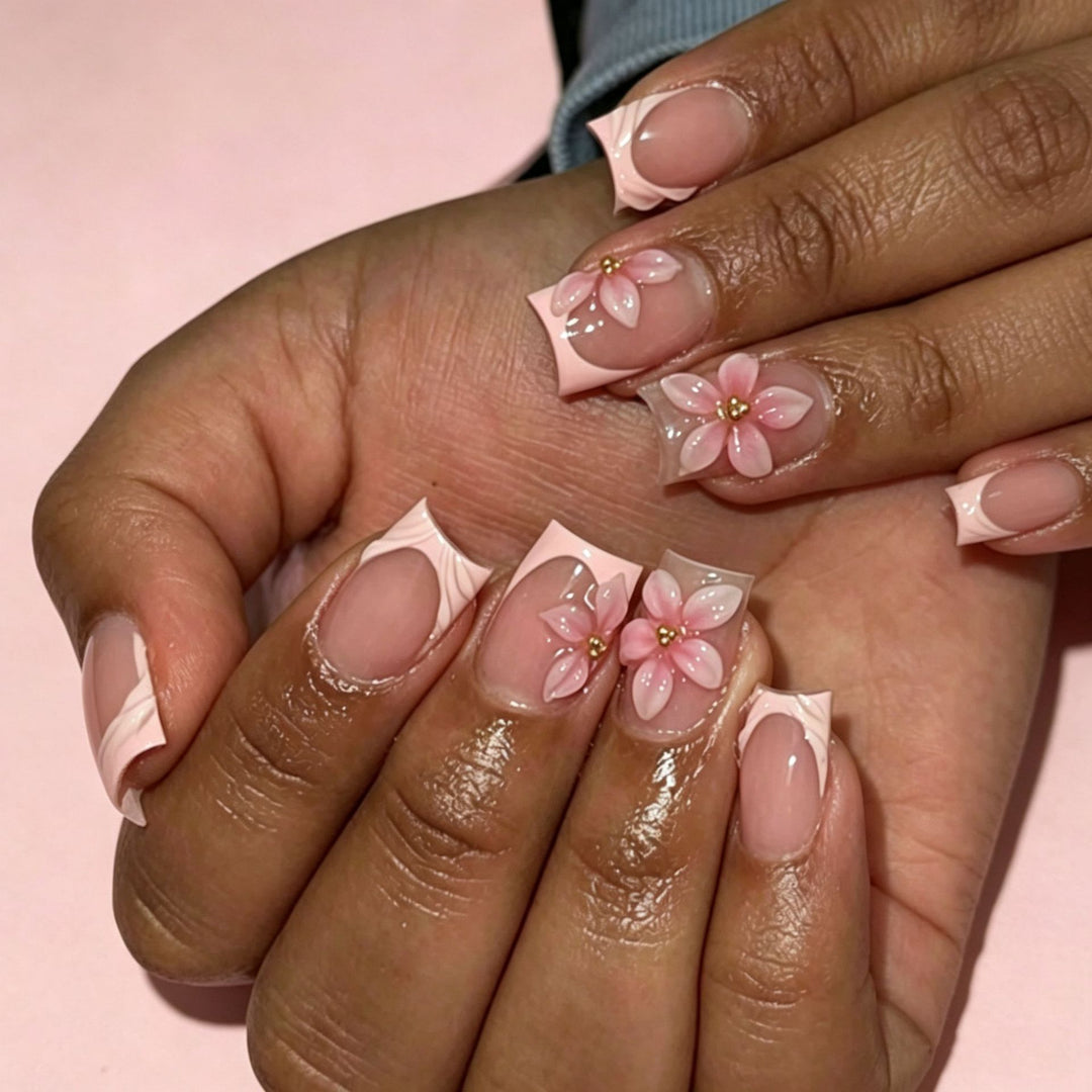 Floral Acrylic Nail Art Tips Kalsten