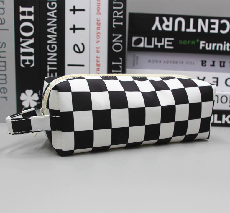 Checkered Pattern Pencil Pouch Kalsten