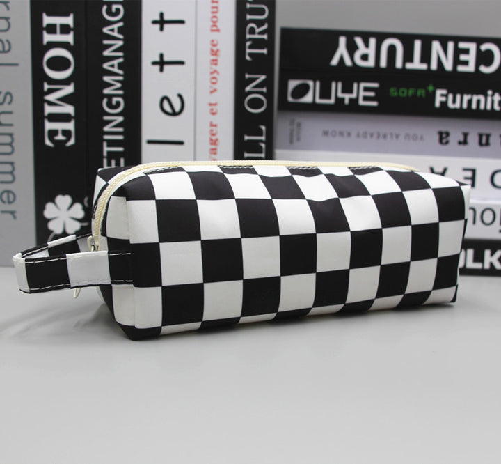 Checkered Pattern Pencil Pouch Kalsten