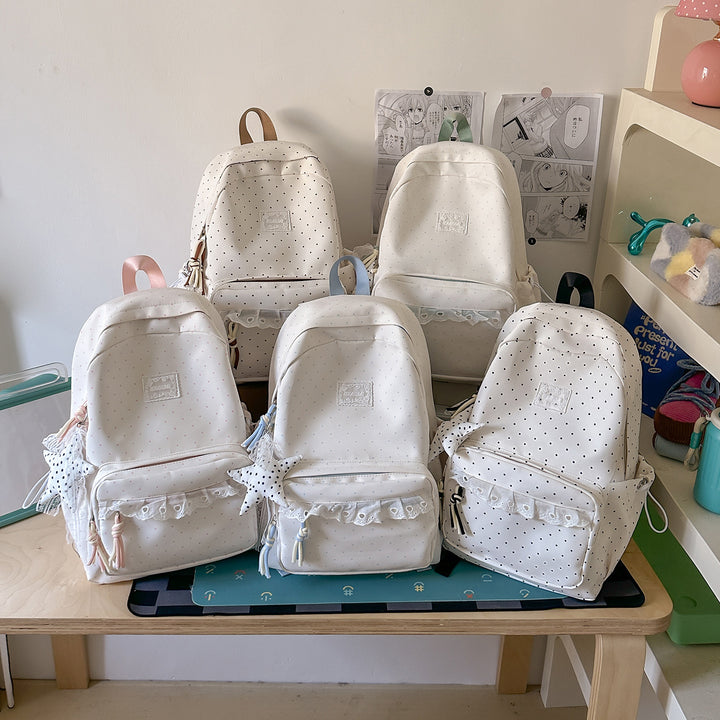 Decorative Polka Dot School Backpack Kalsten